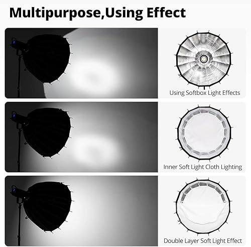 Miniatura 6 de AMBITFUL Aurora Series EF200 200W LED Video Light 5600K LED Continuous Lighting + Quick Release Softbox + Air Cushion Light Stand