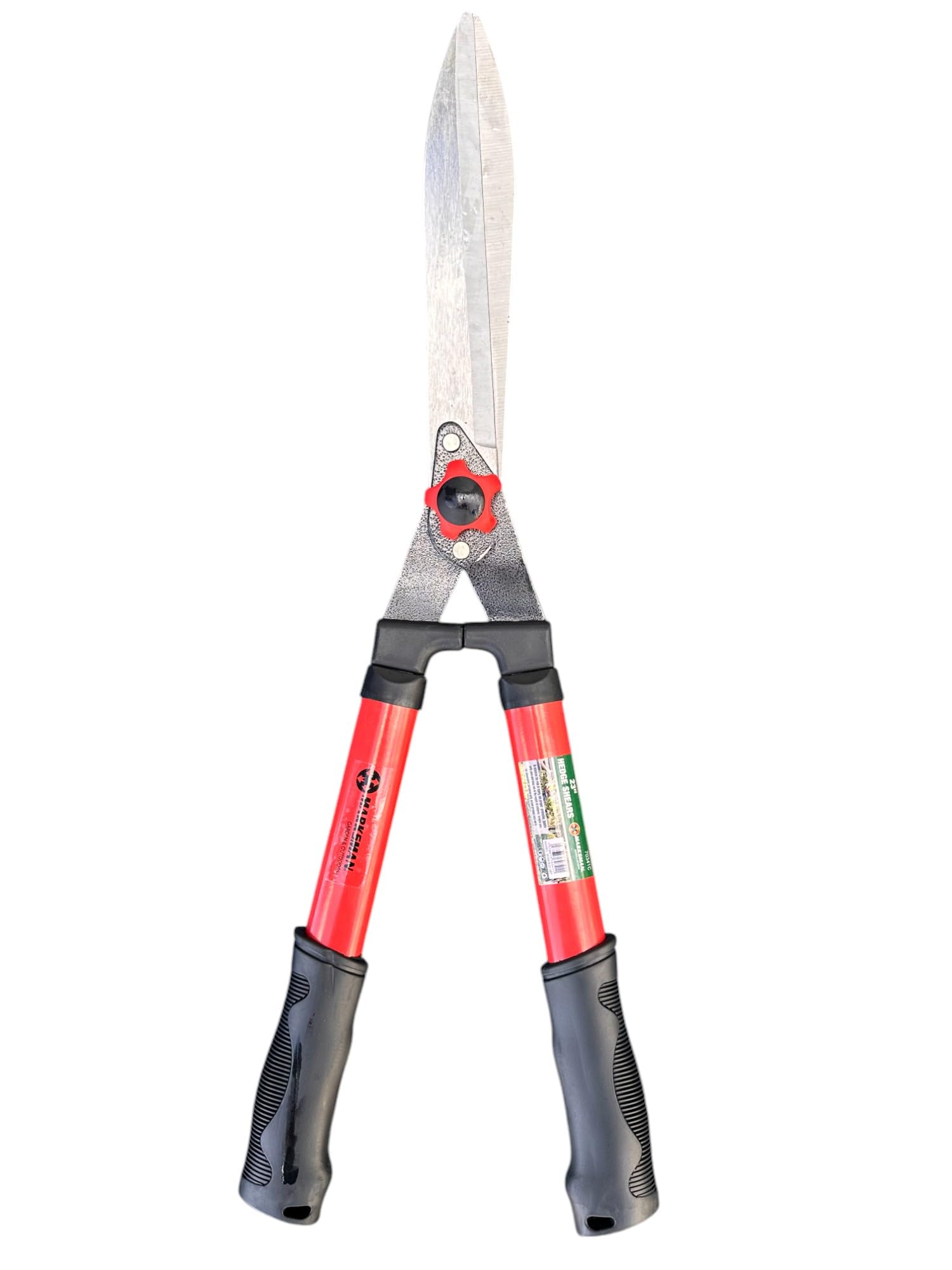 23" Hedge Shears with Razor Sharp Carbon Steel Blades – Rust-Resistant Garden Trimmer for Bushes, Shrubs, Grass – Lightweight Manual Hedge Clipper with Anti-Slip Handles for Easy Precision Cutting