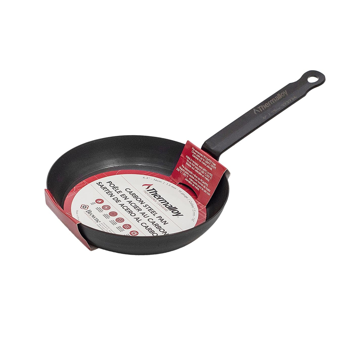 Browne Foodservice THERMALLOY 11.8 Inch Black Carbon Steel Fry Pan Carolina Cooks Restaurant Equipment