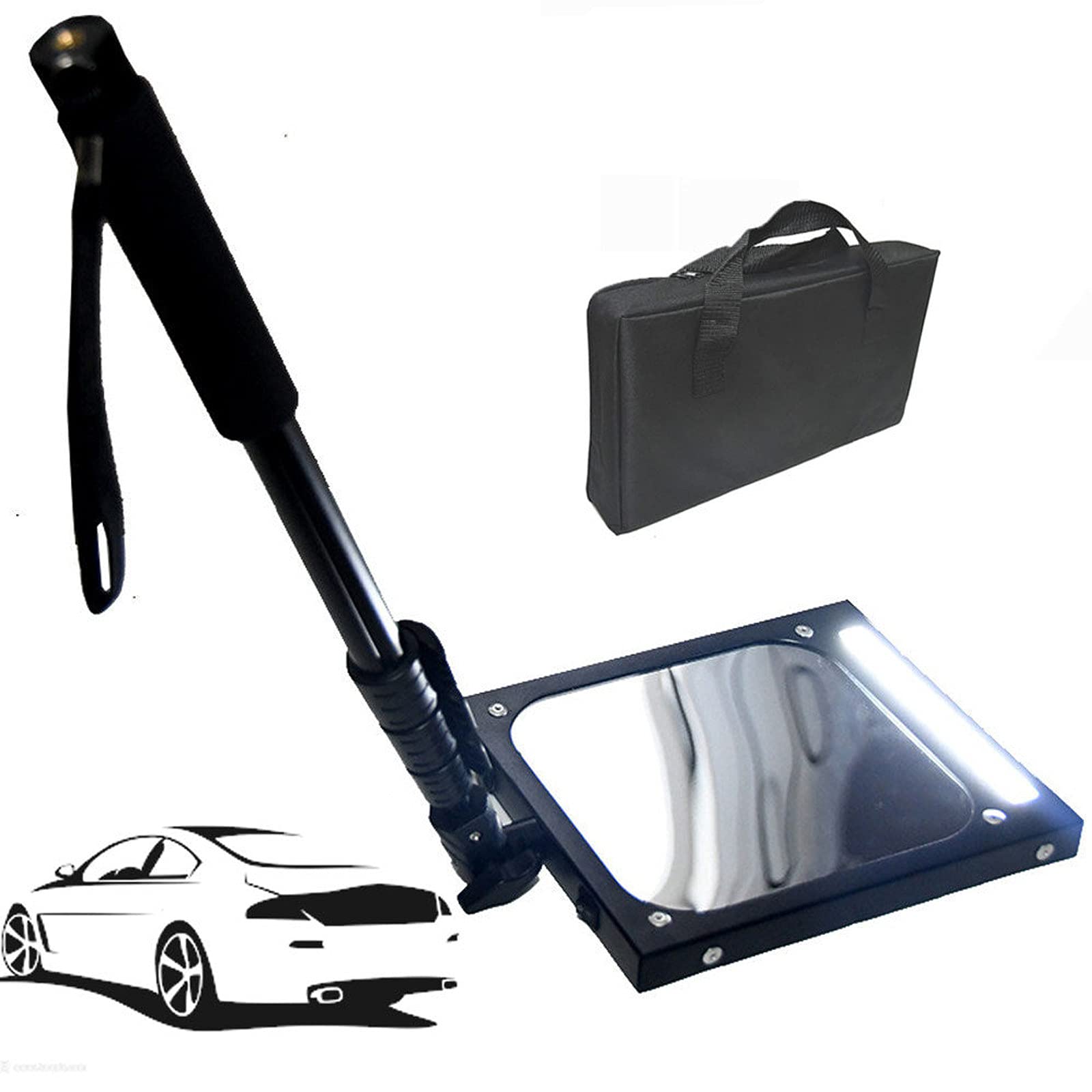 YNIYUJKL Under Vehicle Inspection Mirror With Led Light,Security Mirror With Telescoping Handle And Mirror Angle Adjustment, Visual Vehicle Equipment For Car Workshops, Mecha