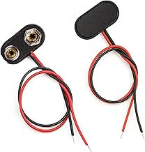 9V Battery Connector 2 PCS T-Type 9 Volt Buckle Connector Hard Plastic Shell Used in Student Experiment or Other Equipment with Battery (T-Type)