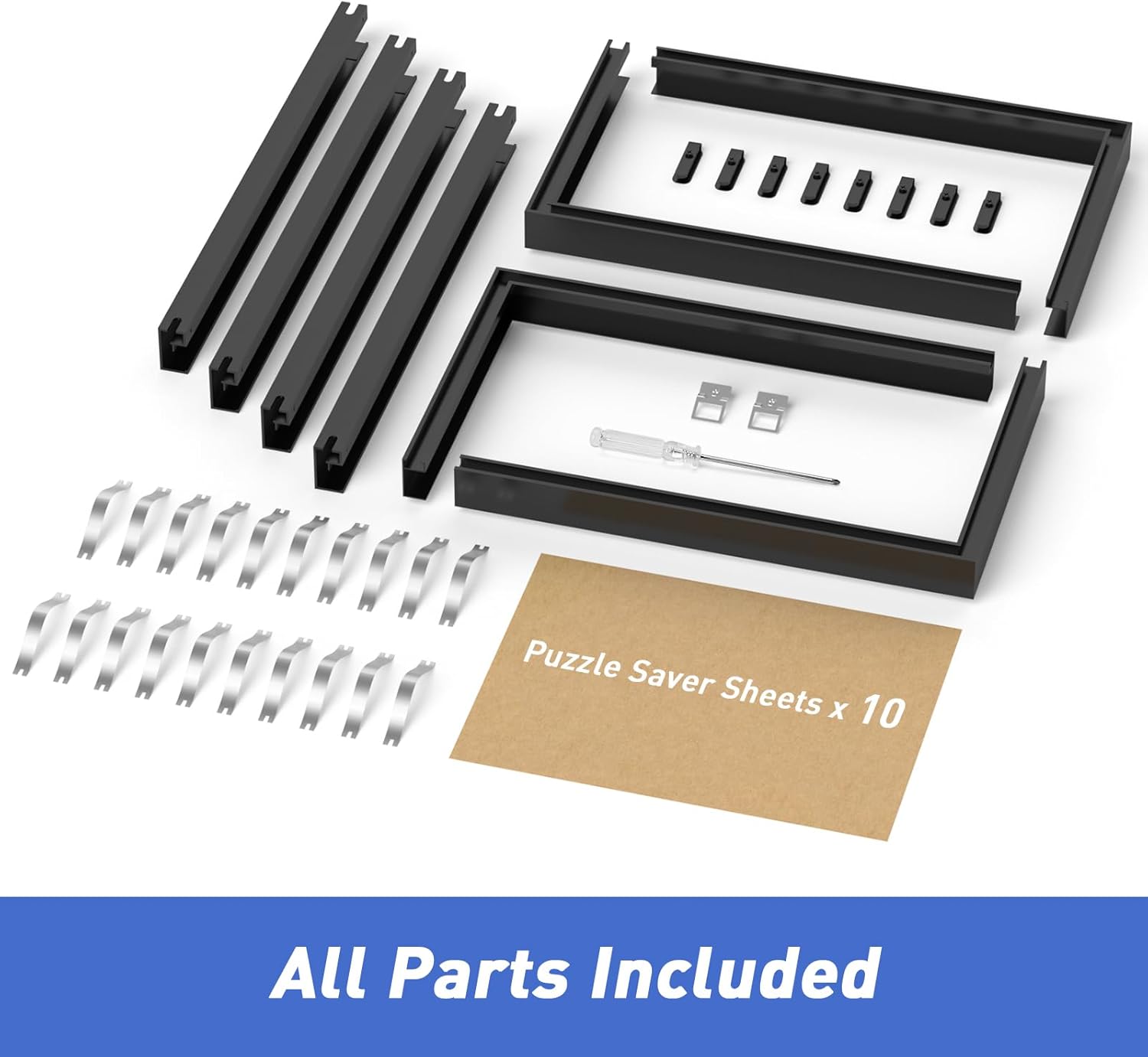 Adjustable Puzzle Frame for 1000/1500/2000 Piece Puzzles, Poster Frame for Wall Mounting, Horizontal & Vertical Display, Black Picture Frame for Home Decor