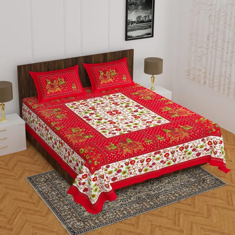 The Hobby Bounty THB 110TC Sanganeri Printed Double Bed Bedsheet,100% Pure Cotton Bedsheet for Double Bed with 2 Pillow Covers, 90Inch x100Inch (B0BMX7FGHC) Amazon Price History, Amazon Price Tracker