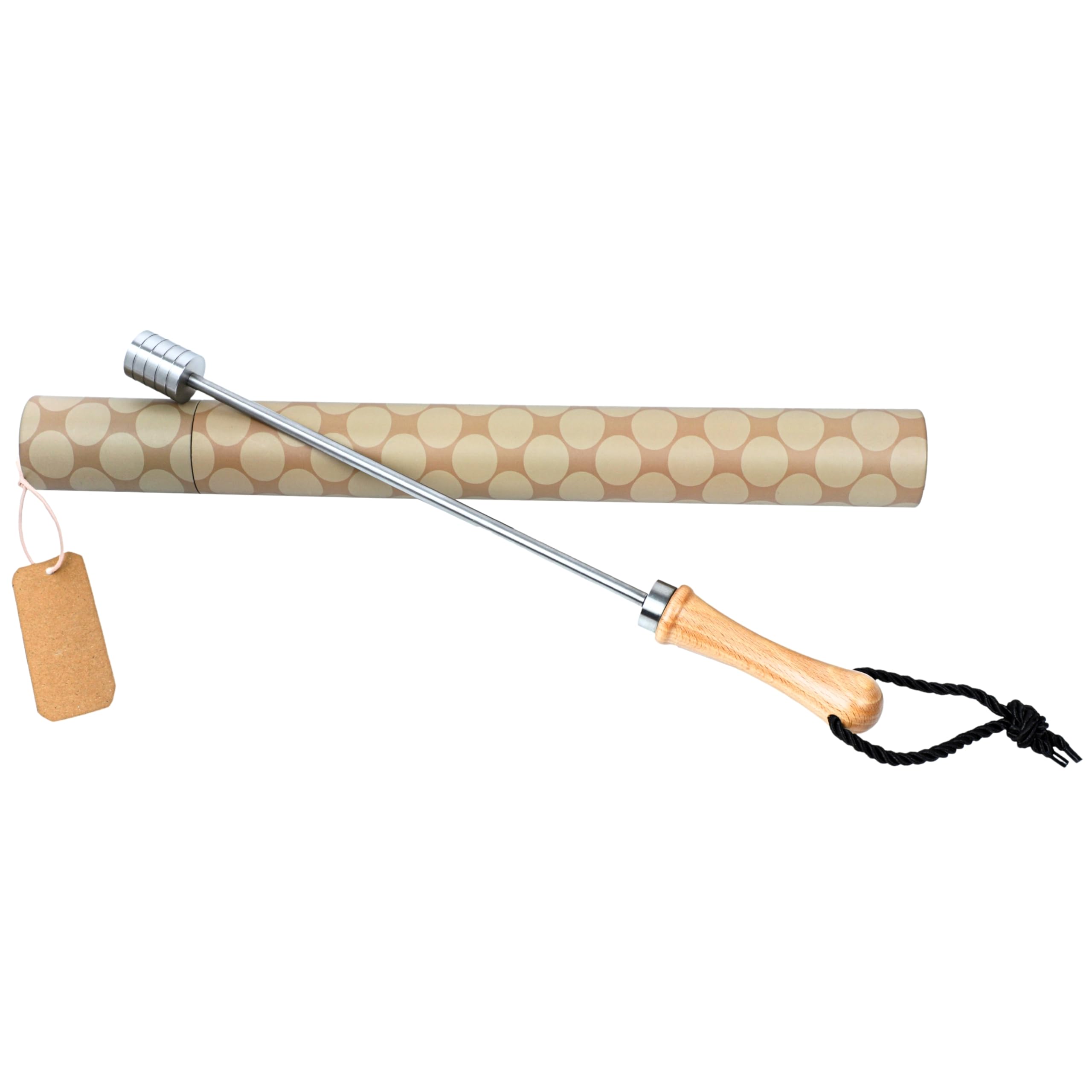 Beerspike Beer Caranelizer - Caramellizzatore per birra, manico in vero legno, 100% alimentare, sfera in acciaio inox adatta e inossidabile (beerSpike-3)