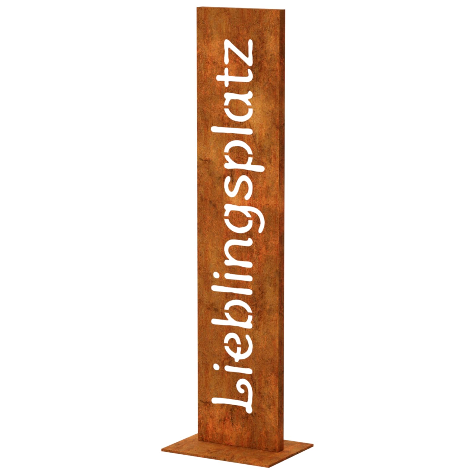 LOFTPLUS Rost Metall Willkommen-Schild for Garten-Deko - 71CM Handgefertigt Wetterfest Metallschild, Stilvolle Deko für Haustür, Garten, Terrasse, Hochzeit