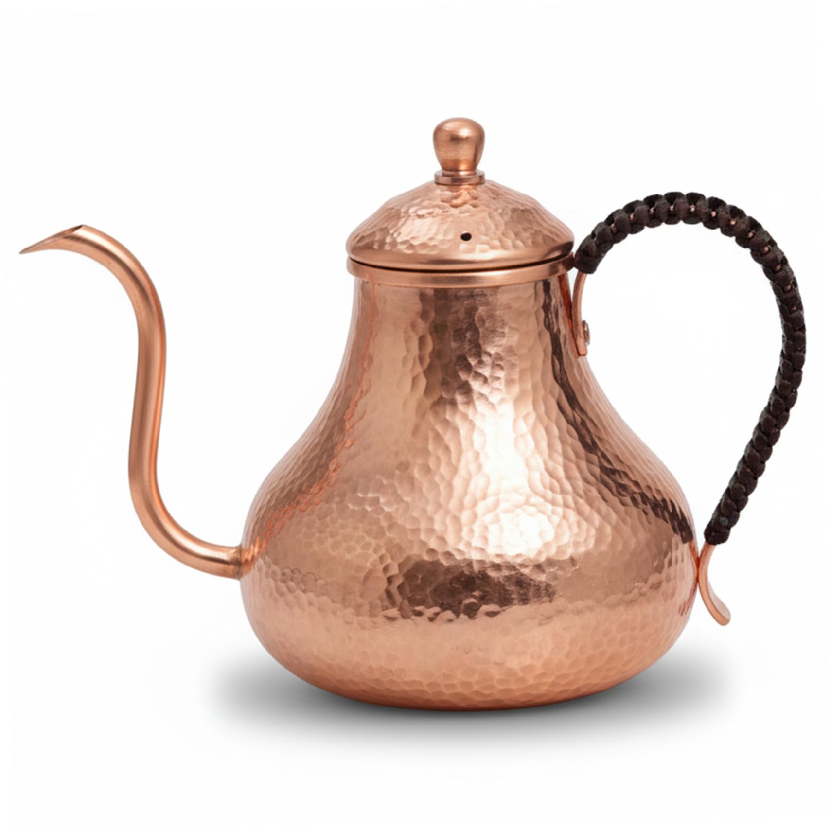 Stovetop Kettles, Copper Tea Kettle, 600ml Stovetop Pour-Over Tea Kettle with Precision Spout & Heat-Resistant Handle, Vintage Style Coffee Pot