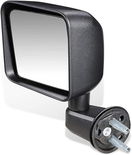 DNA Motoring OEM-MR-CH1320271 Ajuste manual de estilo de fábrica con espejo lateral izquierdo de vidrio calentado compatible con Wrangler 07-18