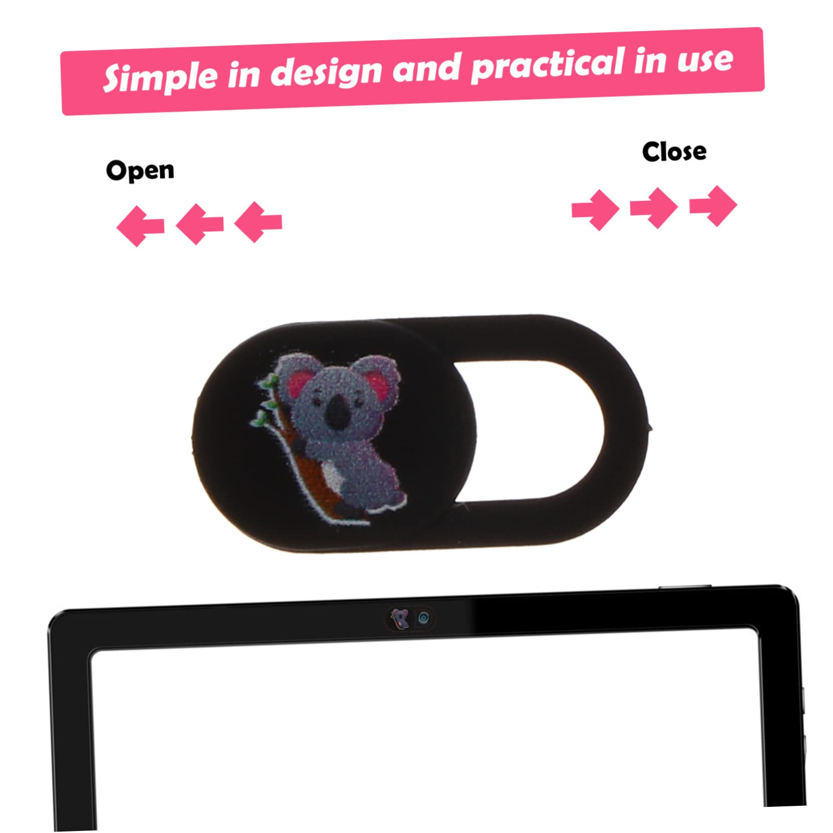 SHINEOFI 3pezzi Copertura per Webcam Copertura Scorrevole per Privacy Blocco per Fotocamera per Laptop Design Koala Facile da Installare e Usare