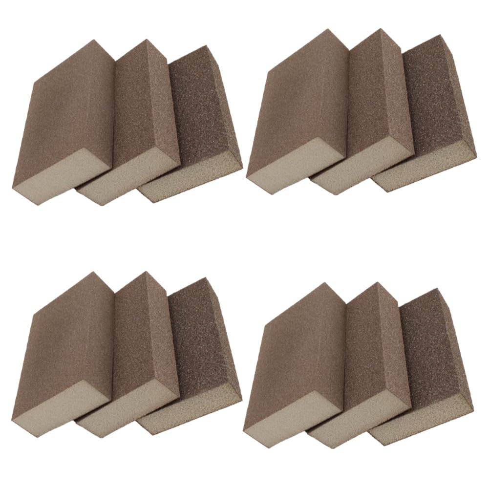Ehwisbe Sponge Sand Block For Polishing Wood Furniture, Redwood Jade, Metal Rust Removal And Polishing Sandpaper