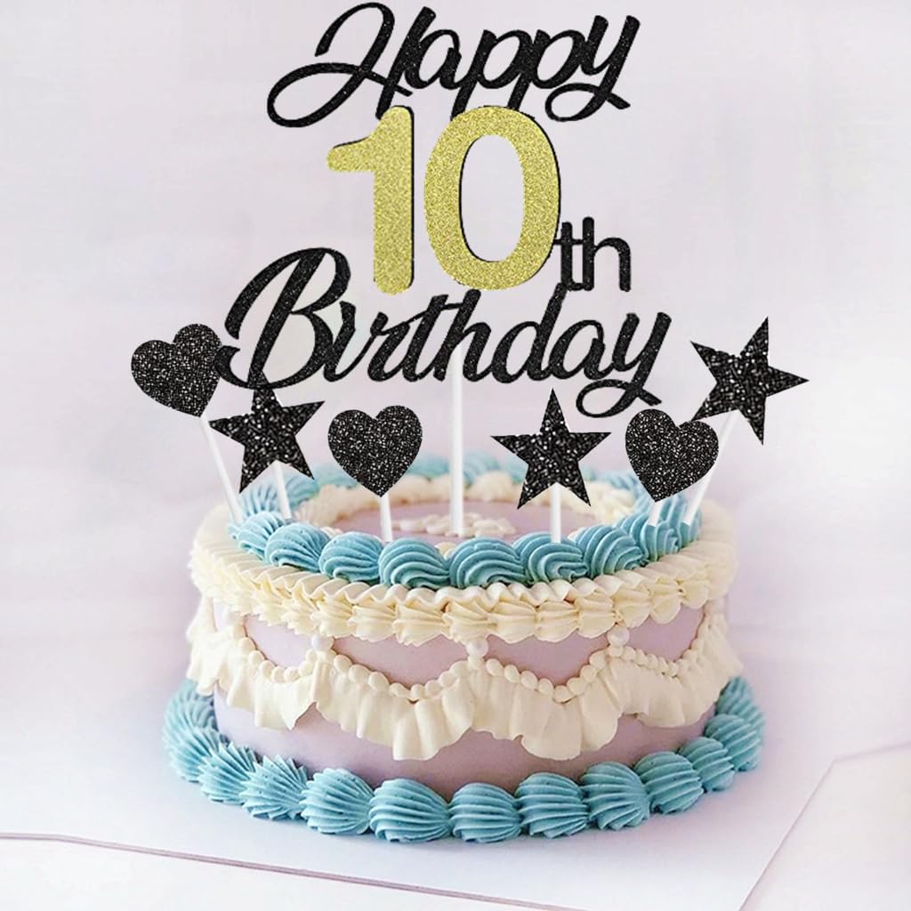 Decorazioni Torta Compleanno 10 Anni - Topper Per Torta, Tema Bambini - Foto 7