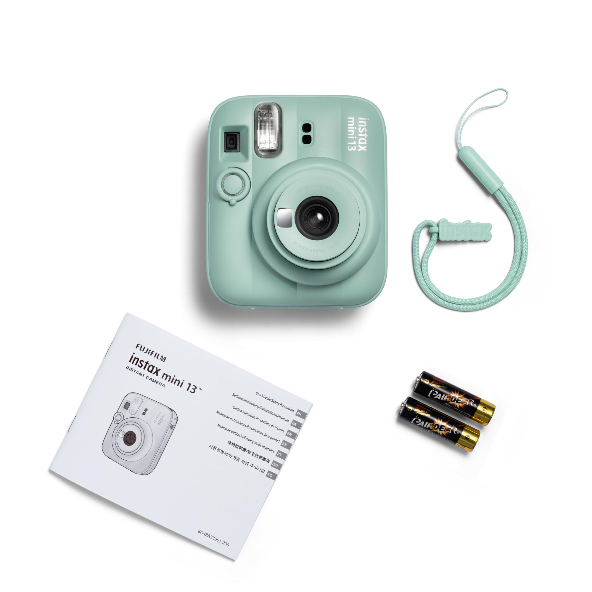 instax mini 13 fotocamera istantanea con flash integrato, specchio selfie, modalità close-up, autoscatto, Lagoon Green