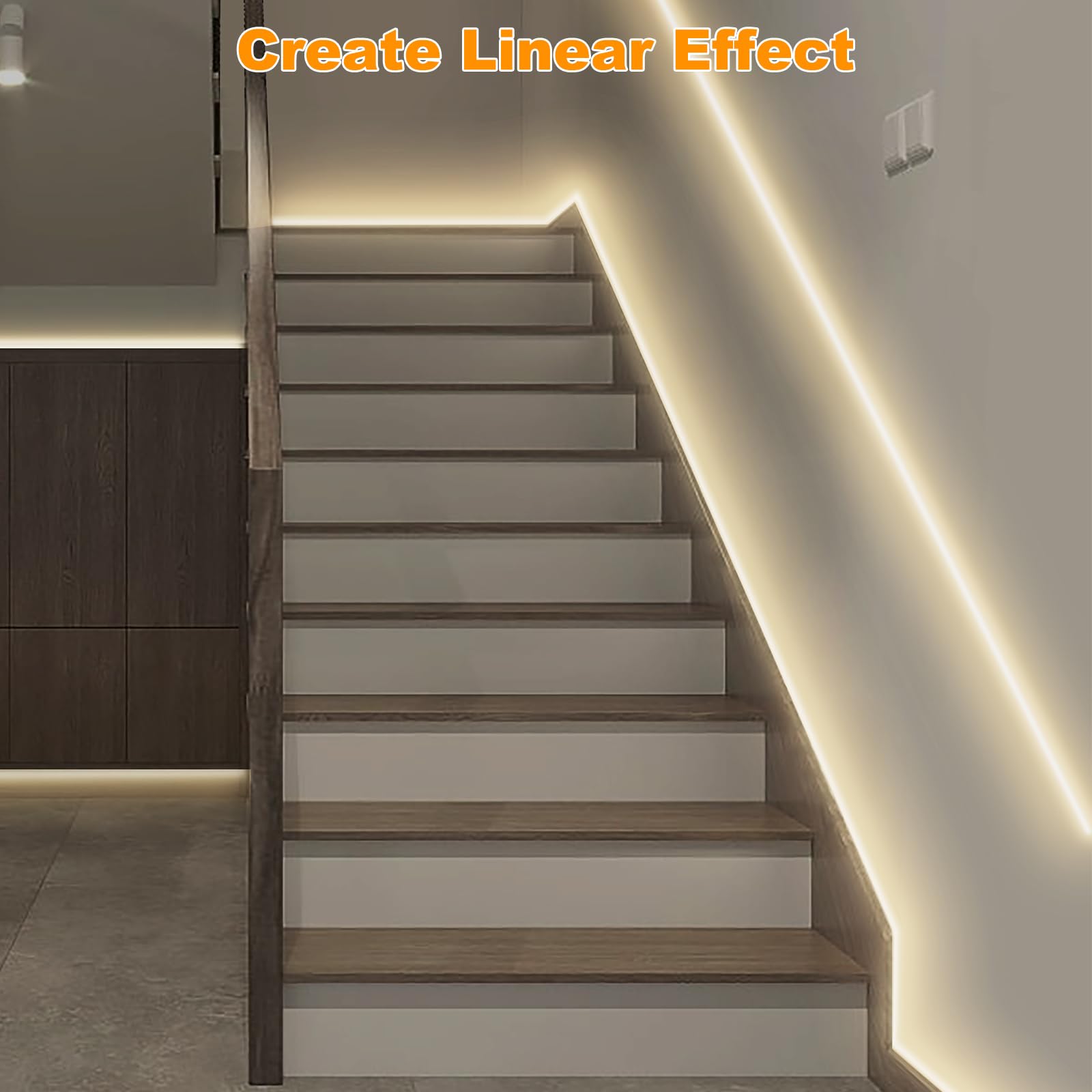 Tatazone - Tira de luz LED COB blanca inteligente con aplicación y control remoto, 16.5 pies 3000 K, luz blanca cálida WiFi COB, funciona con Alexa Google, luces LED COB regulables para interiores,