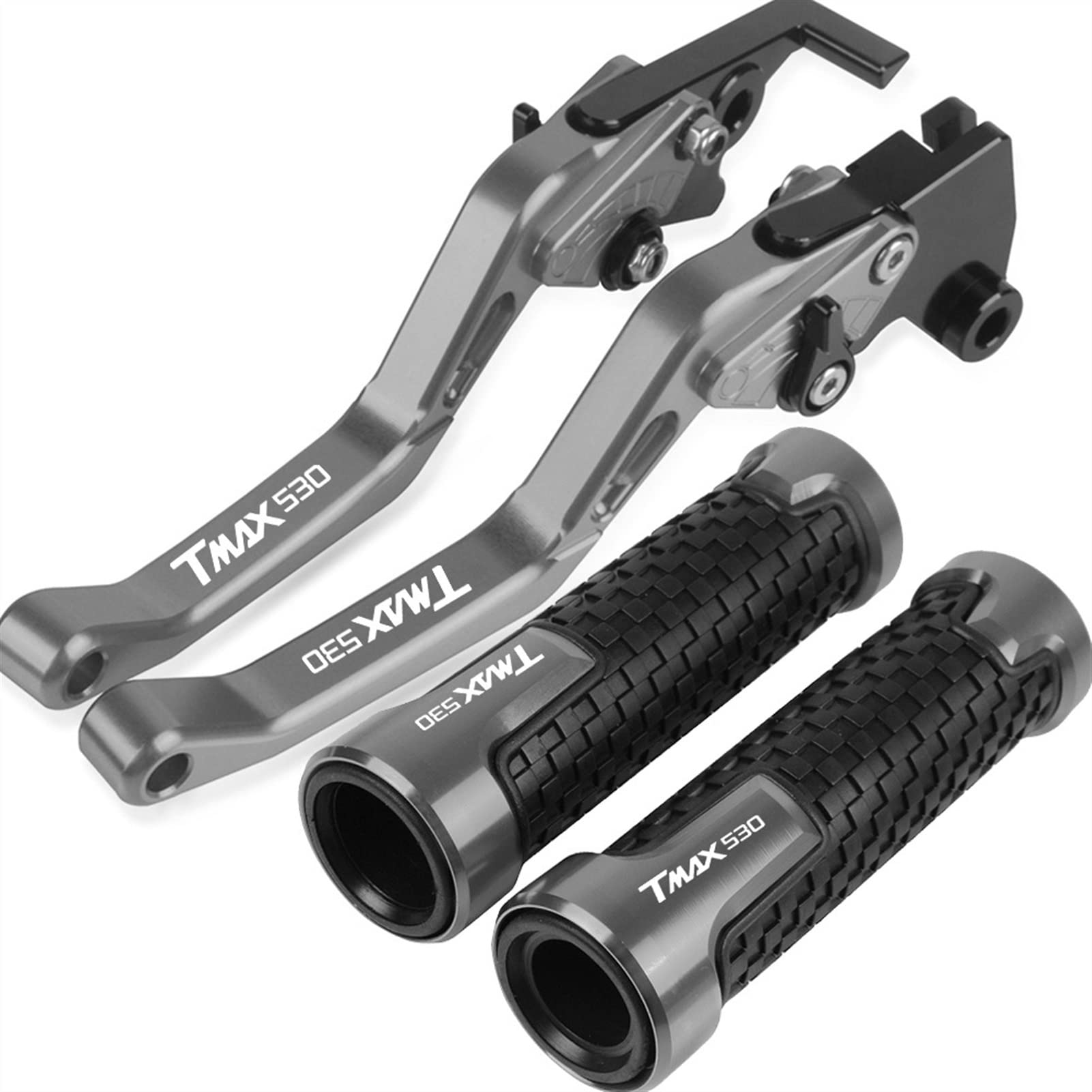Accessori freno a mano Moto Scooter CNC Leva Di Frizione Del Freno Manubrio Grip Maniglia Manopole Per YAMAHA TMAX 530 TMAX530 T-MAX 2017 2018(Grey)