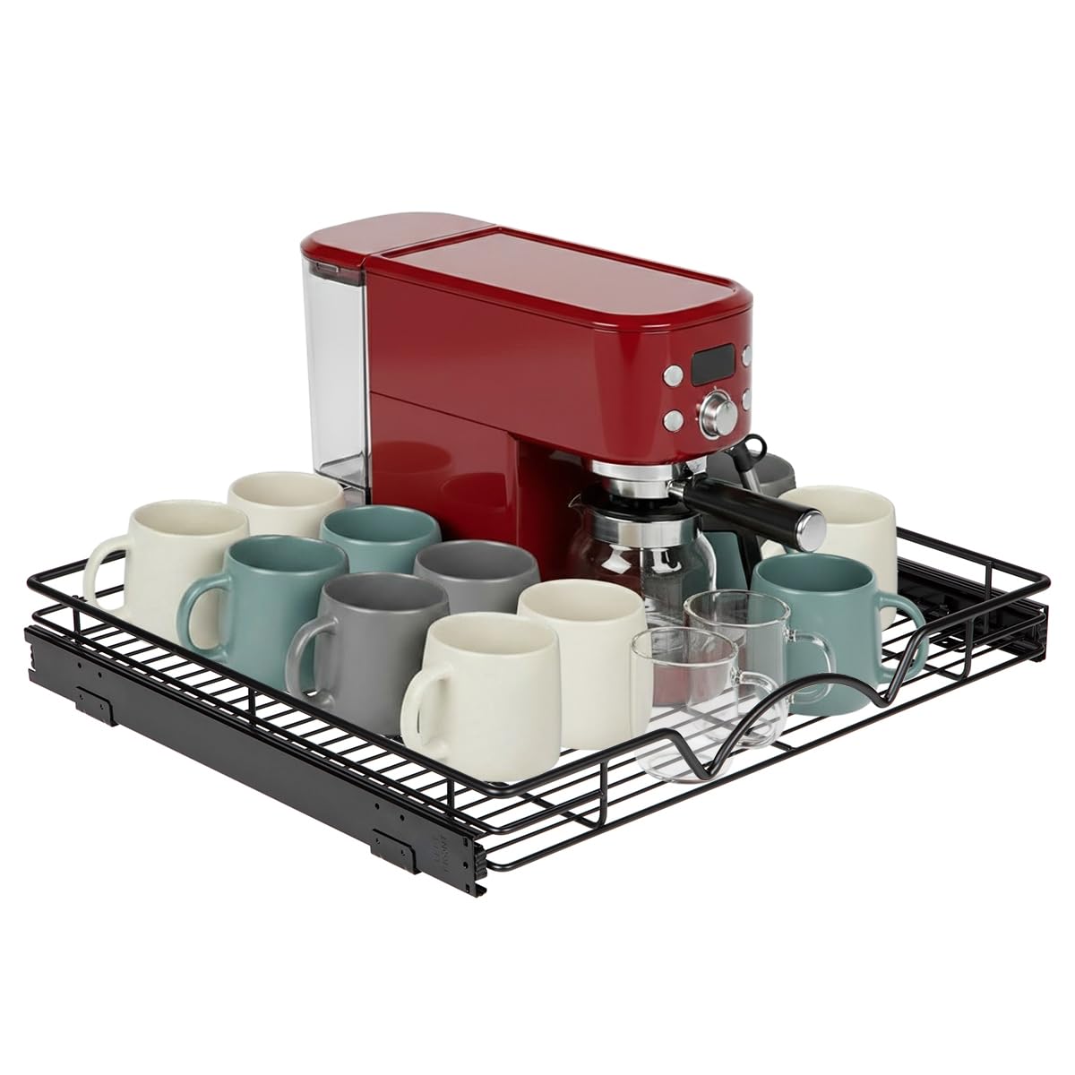 HOLDN' STORAGE Organiseur d'armoire extractible, caddy robuste avec garantie limitée à vie – 55,9 cm (l) x 53,3 cm (P) – Nécessite une ouverture d'armoire d'au moins 59,9 cm, tiroirs coulissants en