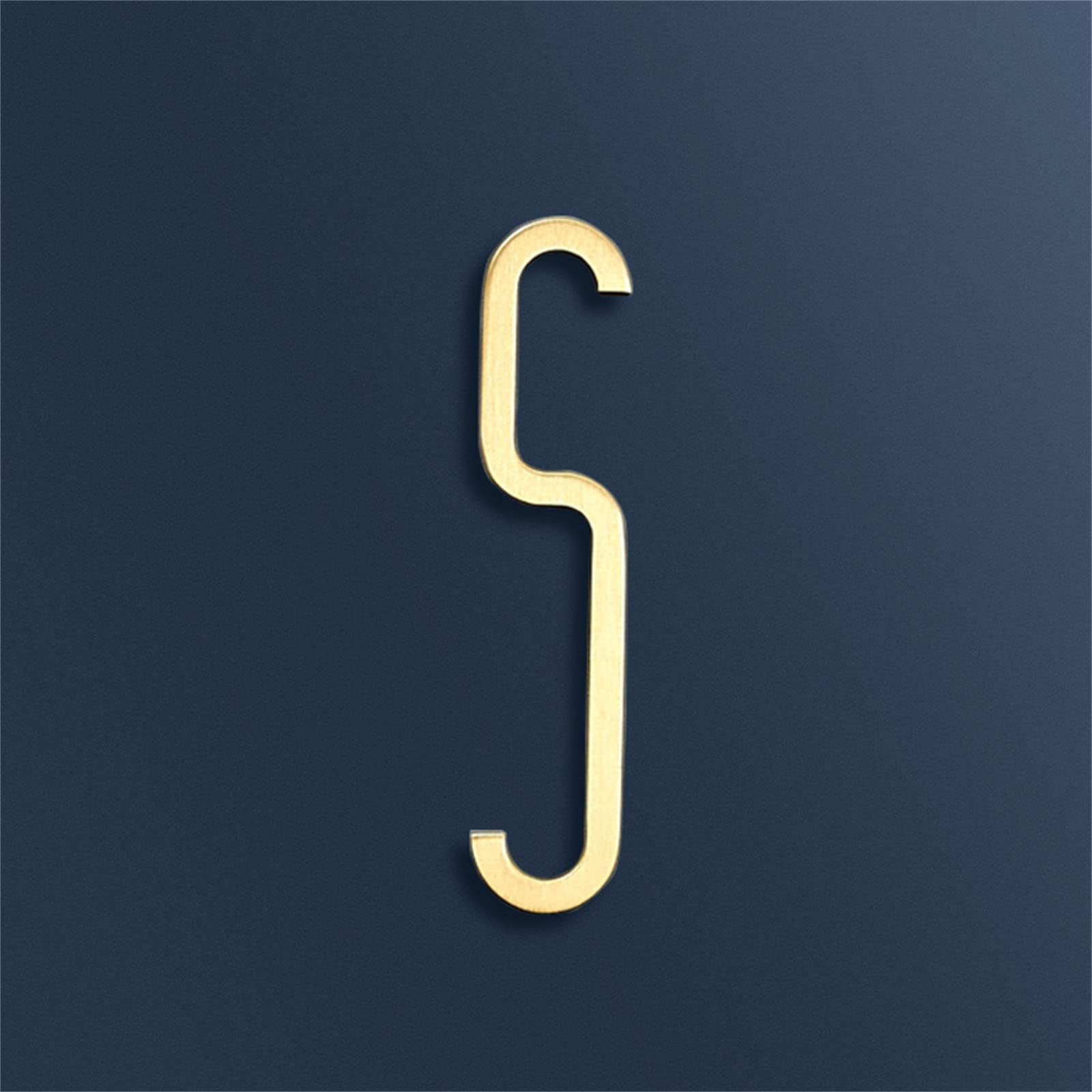 7cm Solid Brass 3D House Plaque Numbers 0-9 Letters A-Z Dash Sign Adhesive Glued Hotel Office Door Number Indoor Mailbox Address Digital Alphabet for Home Outdoor Plates Doorplate Room (S)