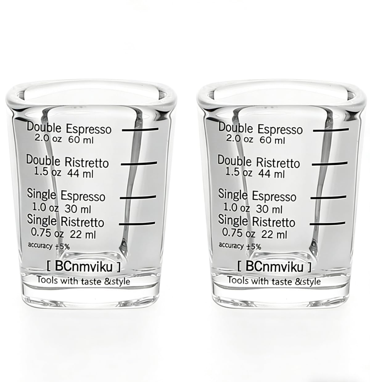優品ネットショップ ショットグラス エスプレッソ 60ml/2oz 計量カップ 目盛り付き 厚み強化 耐熱ガラス製 お酒グラス ワイングラス エスプレッソマシン 居酒屋 レストラン カフェ