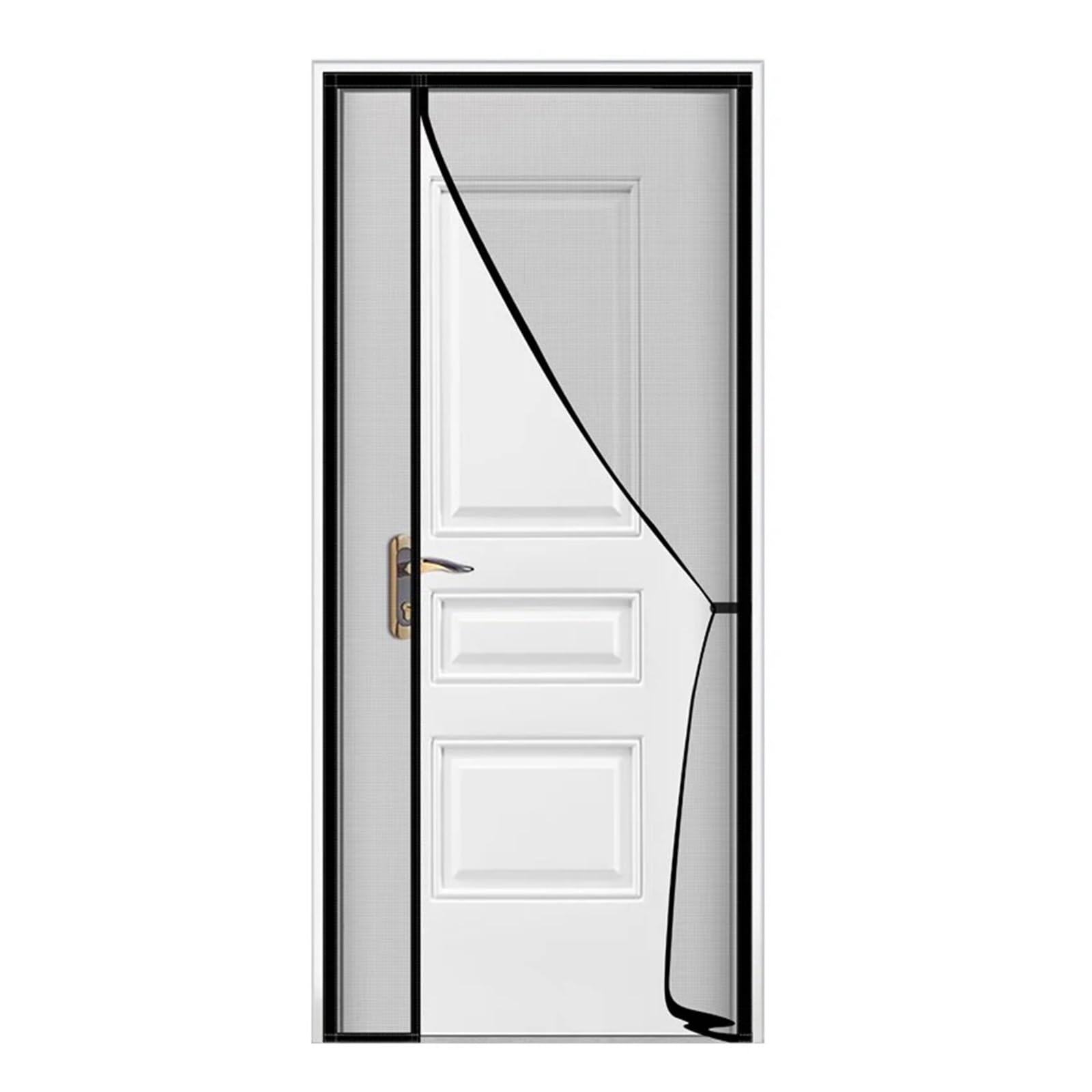 Moustiquaire de porte sur mesure noire 90x230 cm avec ouverture à gauche
