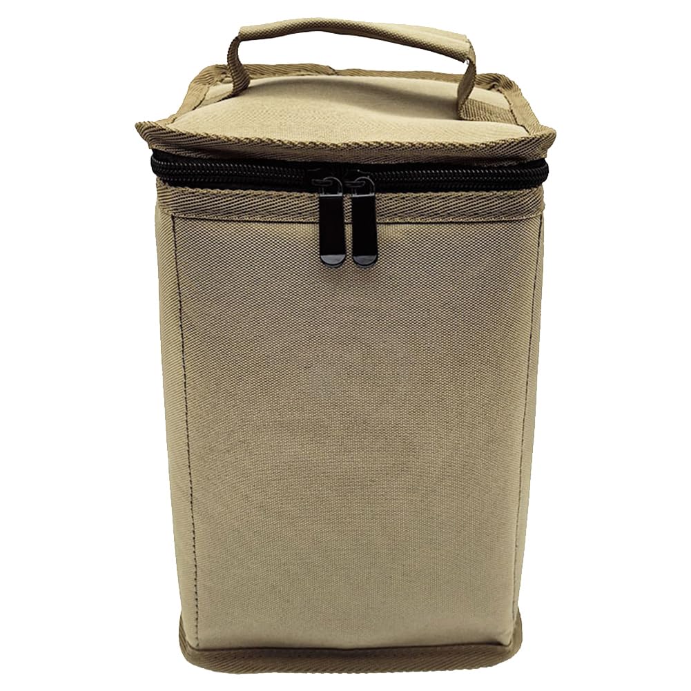 Fuel ​Cylinder Storage Bag 600D Oxford Cloth Camping Lantern Gas Tank Bag Anti-Collision Portable Gas Tank Storage Bag with Handle for Outdoor Camping Cooking Travel Picnic (Small Khaki)