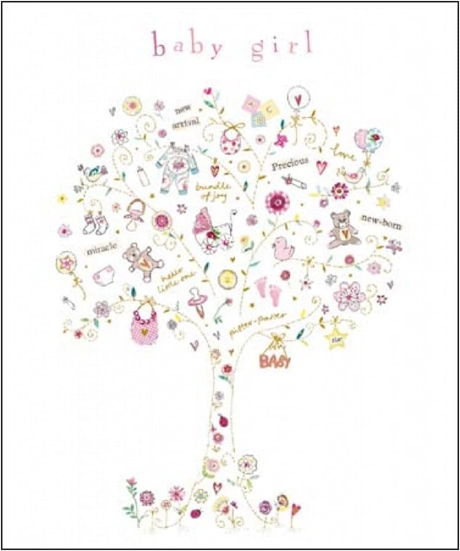 Woodmansterne Contemporary Style Birth Congratulations Girl Card - Gorgeous Girl