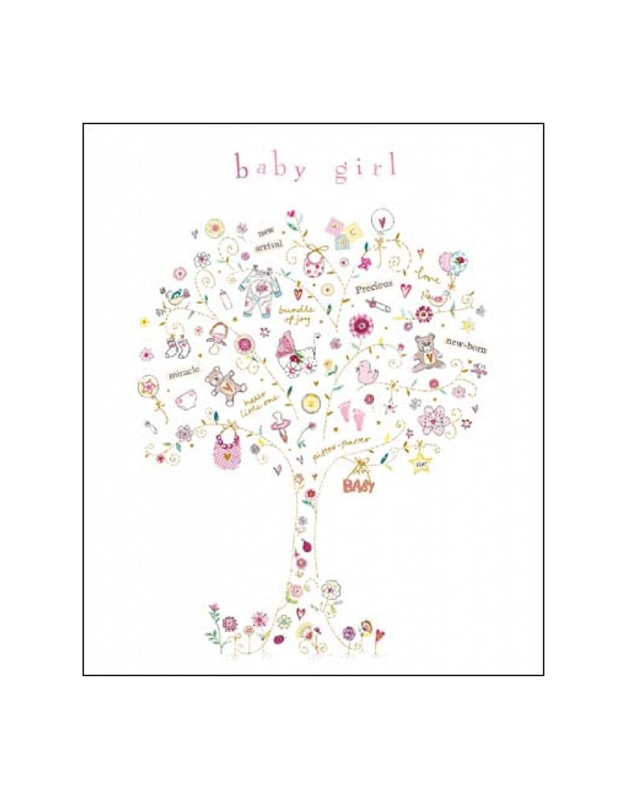 Woodmansterne Contemporary Style Birth Congratulations Girl Card - Gorgeous Girl