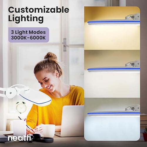 Miniatura 4 de Neatfi Lámpara de trabajo LED XL de 2,200 lúmenes, 24 W, 117 LED SMD, 23 pulgadas ultra ancha, 4 niveles de brillo, 3 modos de luz, regulable,