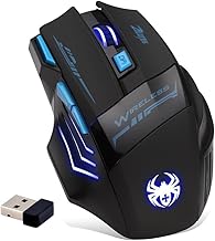Zelotes Wireless Mouse for Laptop,2400 DPI 2.4GHz Ergonomic Mouse,7 Buttons USB Cordless Computer Mouse,Wireless Gaming Mouse,Portable Mice for PC,Mac Black