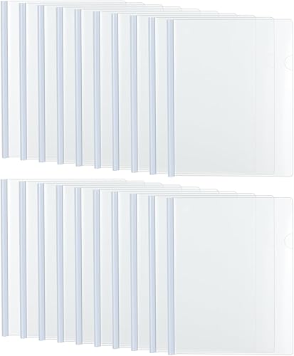 Miniatura 3 de Paquete de 20 portadas transparentes para informes con barras deslizantes, 0.354 in (capacidad de 40 hojas), carpetas de archivos de barra