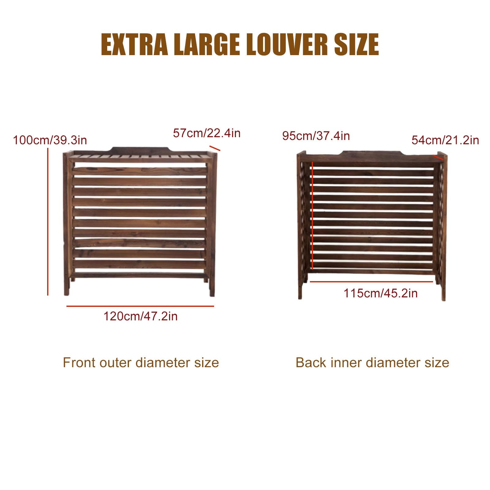 Cubre Aire Acondicionado Exterior Al Aire Libre Funda Aire Acondicionado Exterior Para Ocultar El Aire Acondicionado, Tablero De Madera Engrosada Planta Decorativa Pantalla Radiador Cubre Estante(X-La