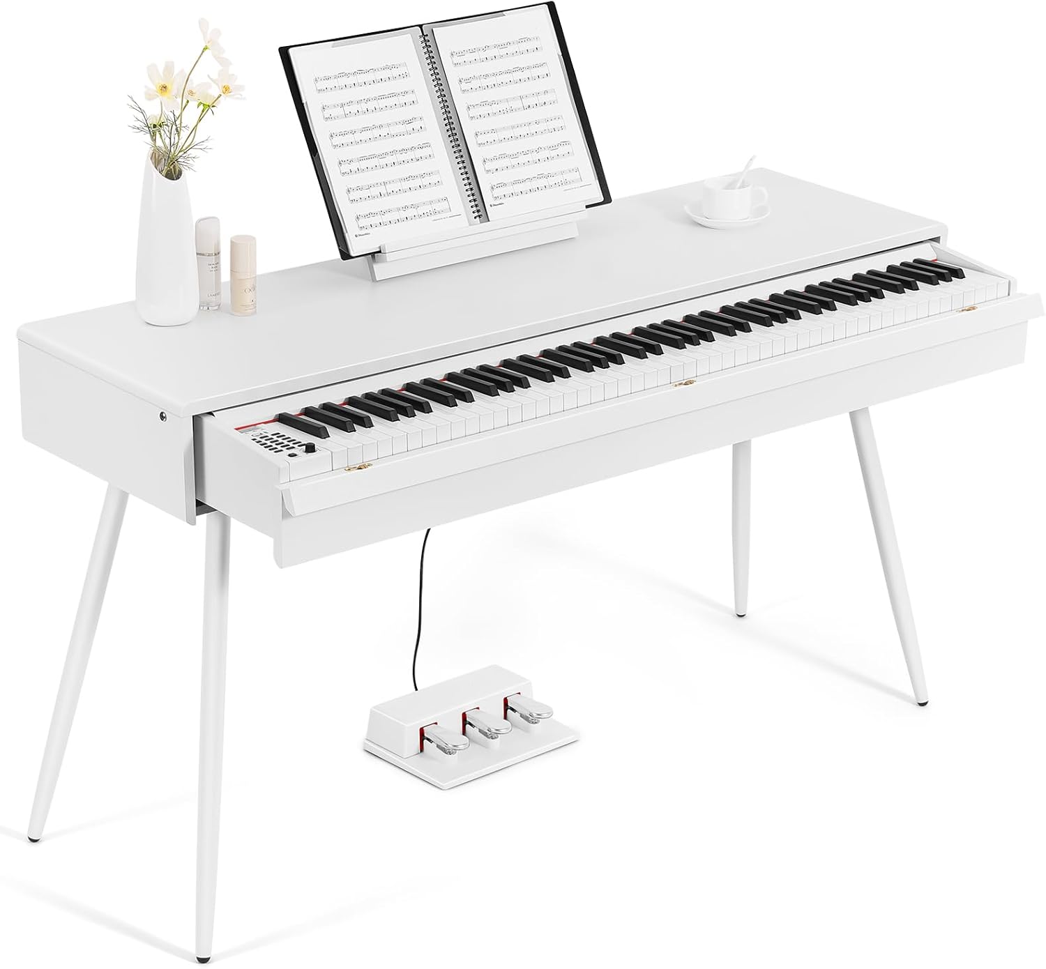 MUSTAR Digital Piano 88 Weighted Keys Hammer Action, 88 Key Piano Keyboard Full Weighted Desk Piano 3-in-1, Home Electric Piano with Triple Pedal, Wireless Connection, USB MIDI, 800 Tones, 600 Rhythms