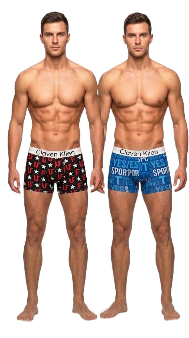 CK Innerwear Men's Printed Trunk Boxers, Pack of 2-image-24