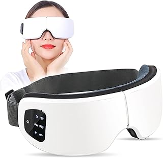 SLE Masque des Yeux Oculaire Electrique Appareil Sommeil avec Chauffage, Pression de l'Air, Musique Bluetooth pour Réduire les Cernes et Améliorer le Sommeil, Soulagement du Stress Oculaire