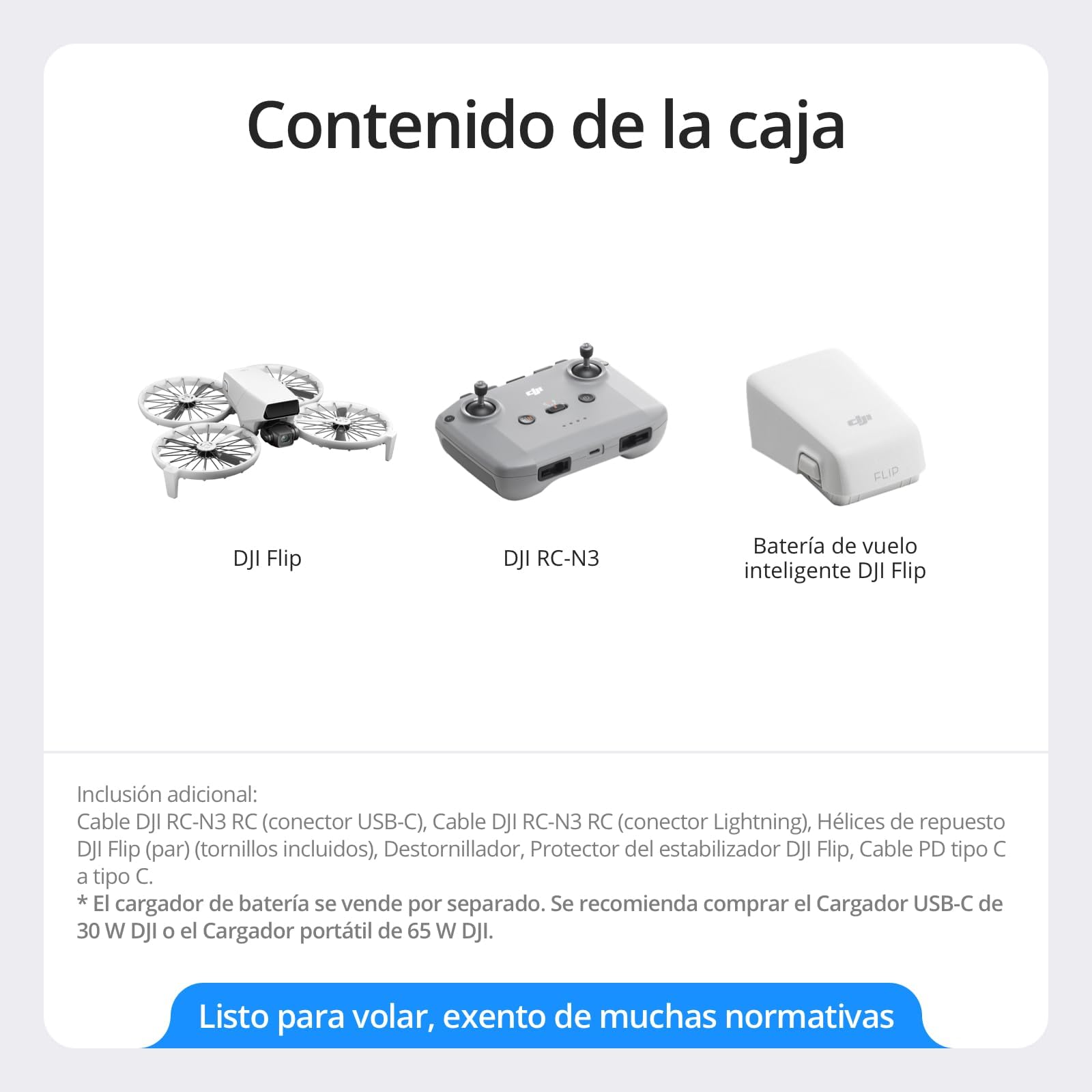 DJI Flip (RC-N3), dron con cámara 4K UHD para adultos, < 249 g | estabilización 3 ejes, vídeo a 13 km, despegue de la palma, retorno automático, 1 batería, vuelo de 31 min, vuelo inteligente