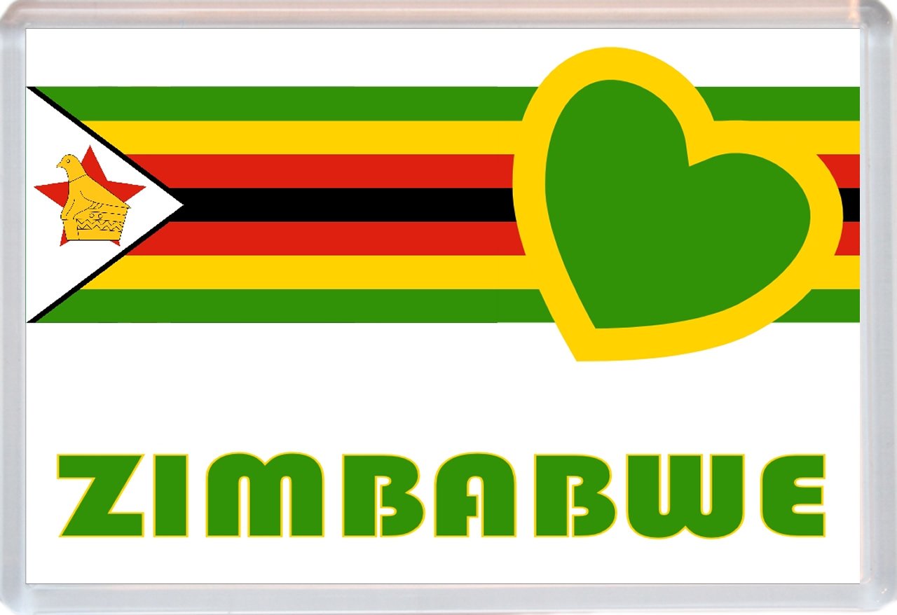 Baked Bean Store Zimbabwe - Love Zimbabwe Flag Towns/Cities - Jumbo Fridge Magnet