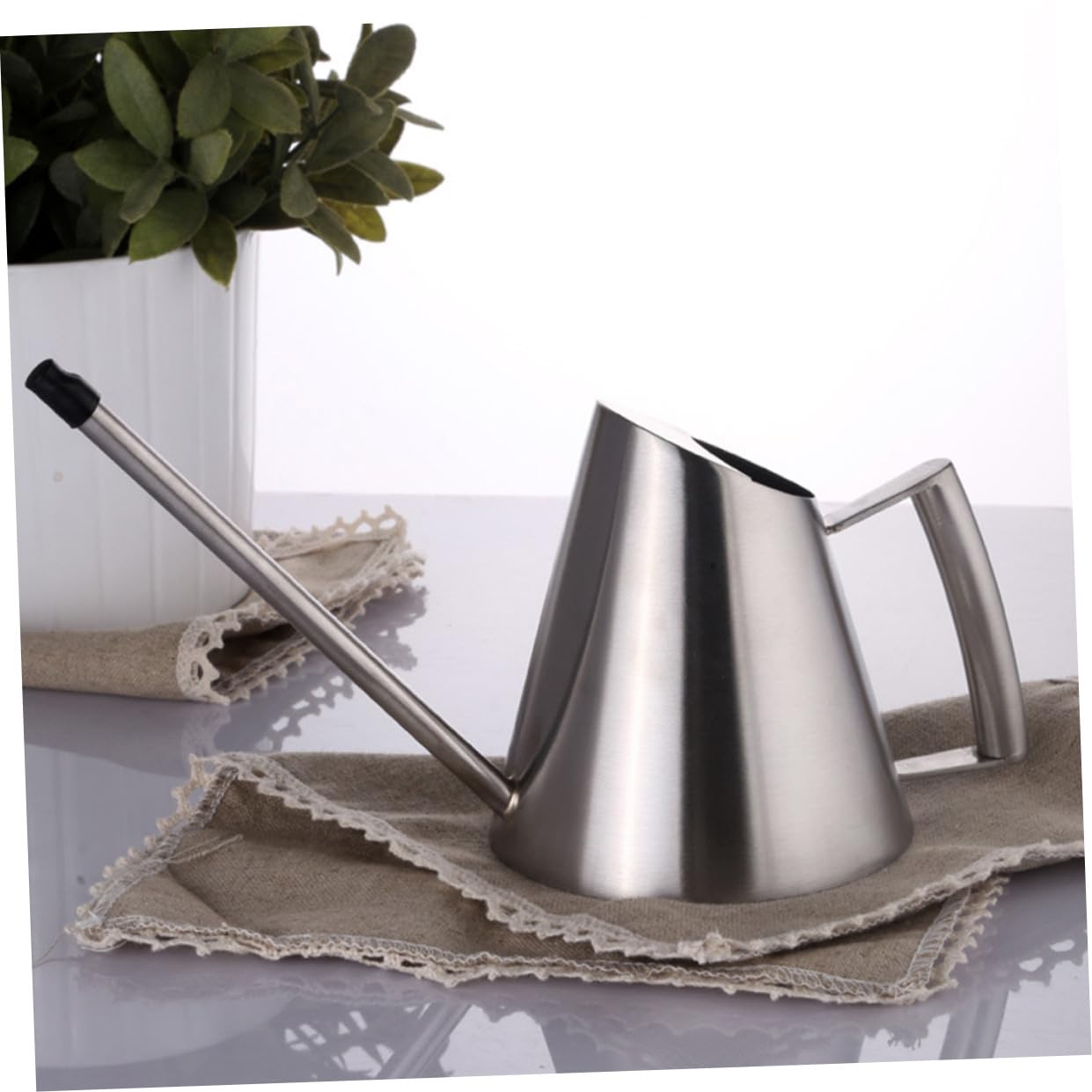 Annaffiatoio per Giardino in Acciaio Inox Beccuccio lungo Vaso per Annaffiare Piante da Esterno Strumento per Piantare in Giardino