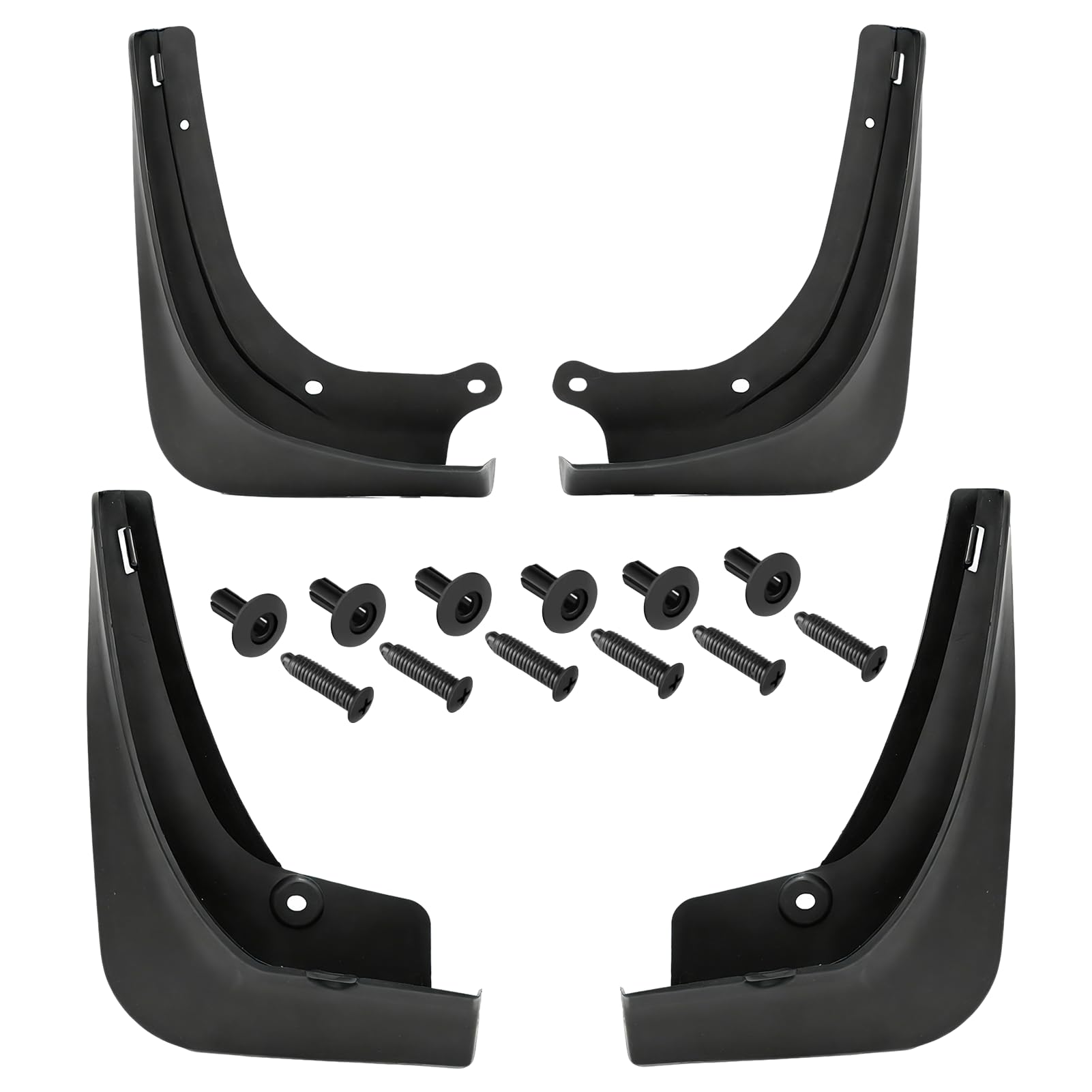 TTCR-II 4 PCS Compatible avec Bavette Tesla Model 3 2017 2018 2019 2020 2021 2022 2023, Aucun Perçage Nécessaire Model 3 Bavettes Anti-éclaboussures Ailes, Tesla Garde-Boue Équipés de Vis de Fixation