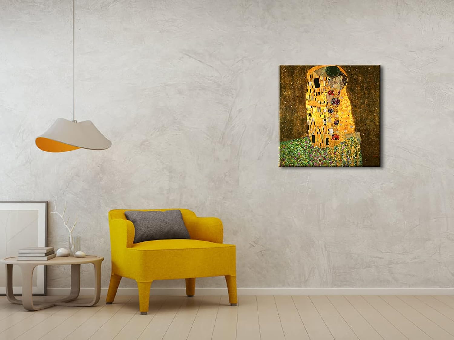 Wieco Art The Kiss by Gustav Klimt Famous Oil Paintings Reproductions Gallery Wrapped Modern Giclee Canvas Prints Artwork Pictures on Canvas Wall Art for Living Room Bedroom Home Decorations 24x24