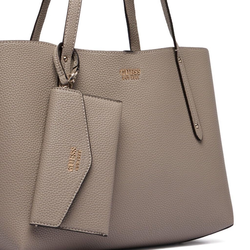 GUESS Borsa shopper Brenton reversible tote con pochette dark taupe BS26GU07 PG964823