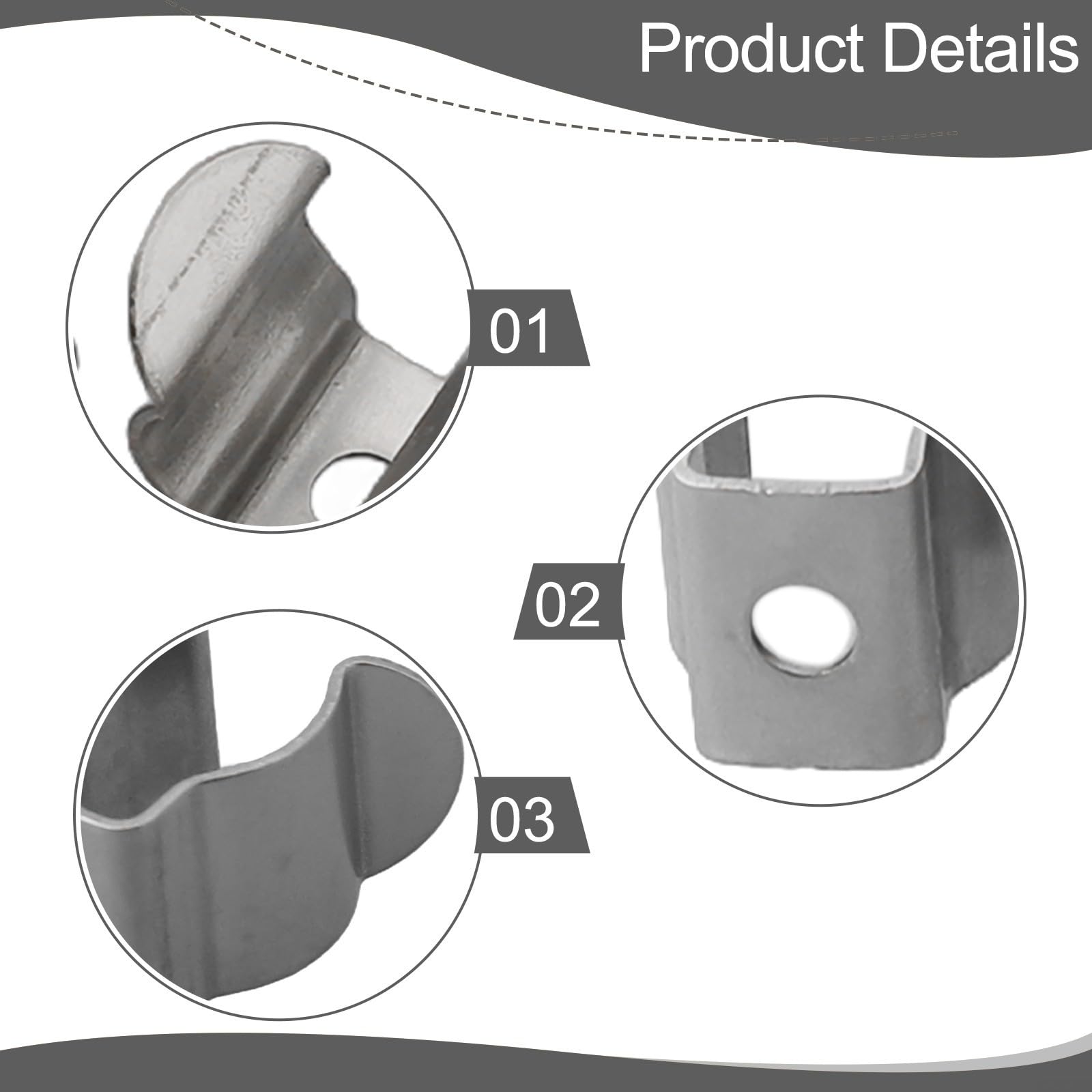 10 Pcs Spring Terry Clips, U Clips Holder Bracket Open Type Spring Steel Tool Clips For Cabinets Courtyards(10mm)