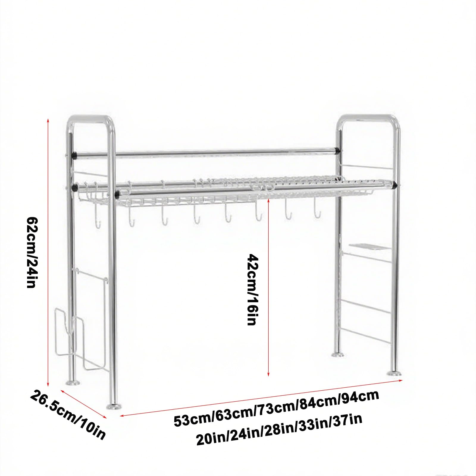Großes Abtropfgestell für Küchenspüle, 50,8 cm, 1 Etagen, stabiler Geschirr-Organizer, platzsparendes Abtropfgestell für Teller, Tassen und Utensilien, perfekt für Küchenarbeitsplatte