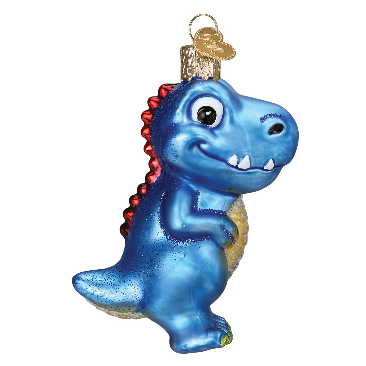 Old World Christmas A-Roarable Tyrannosaurus - Adorno de Cristal soplado para árbol de Navidad