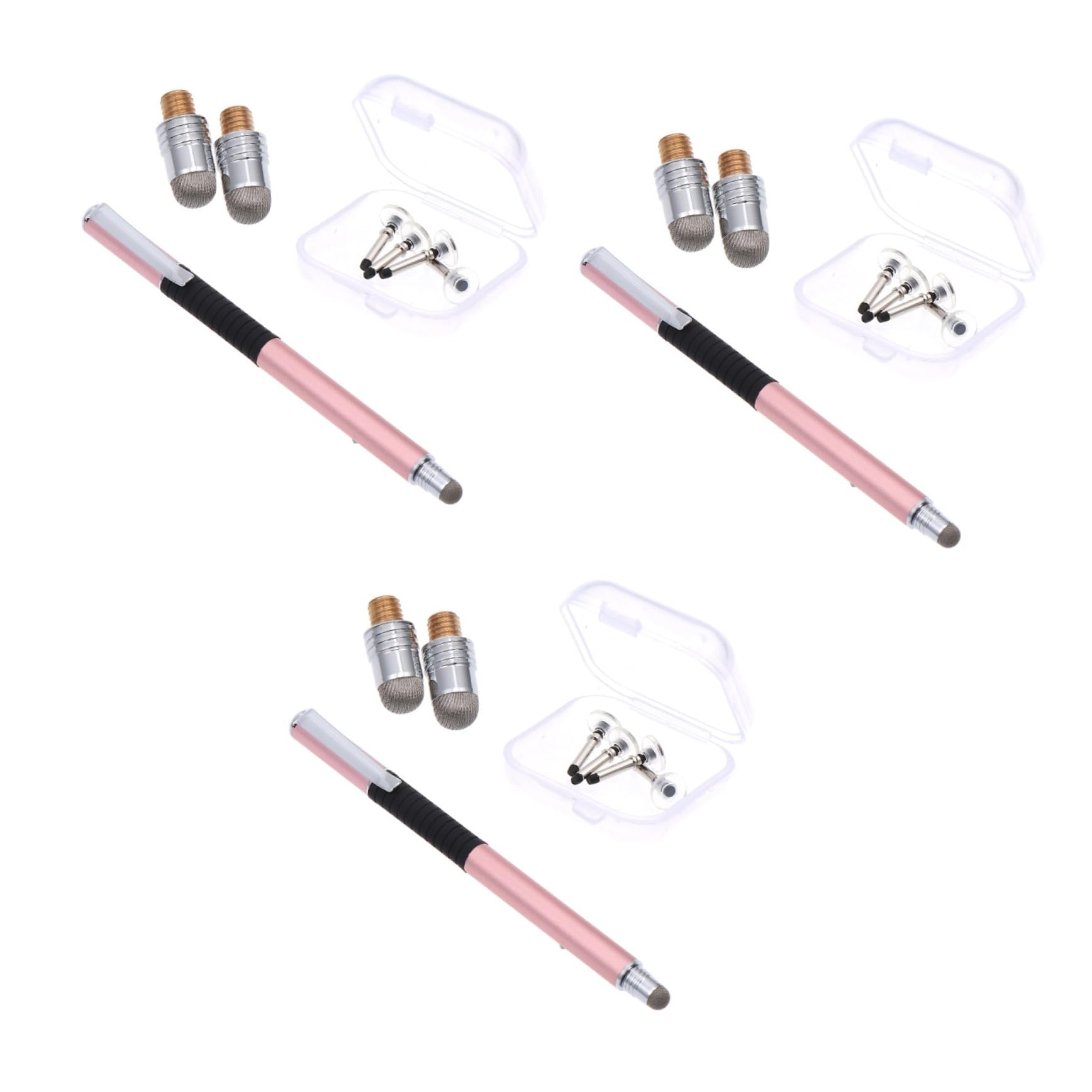 Gatuida 15piezas Lápices Capacitivos con Puntas De Repuesto Bolígrafo Táctil Doble Cara para Pantallas Compatible con Dispositivos Móviles y Tablets Color Rosa Dorado