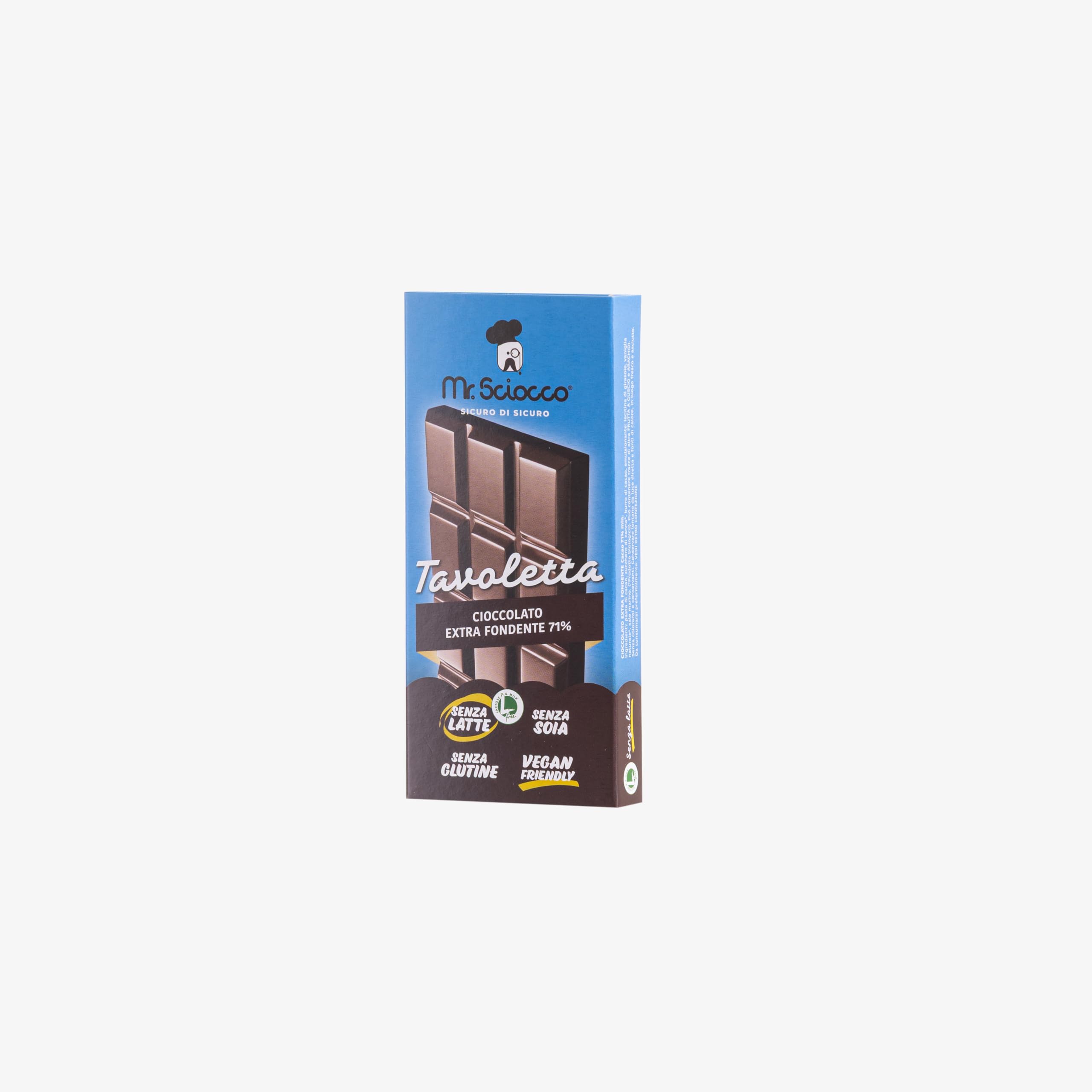confezione regalo prodotti Mr.Sciocco TUTTI ALTERNATIVA 100% vegetale al cioccolato: mini tavolette gusti assortiti, ovetto, crema spalmabile, tavoletta Senza Glutine, Senza Latte e Lattosio