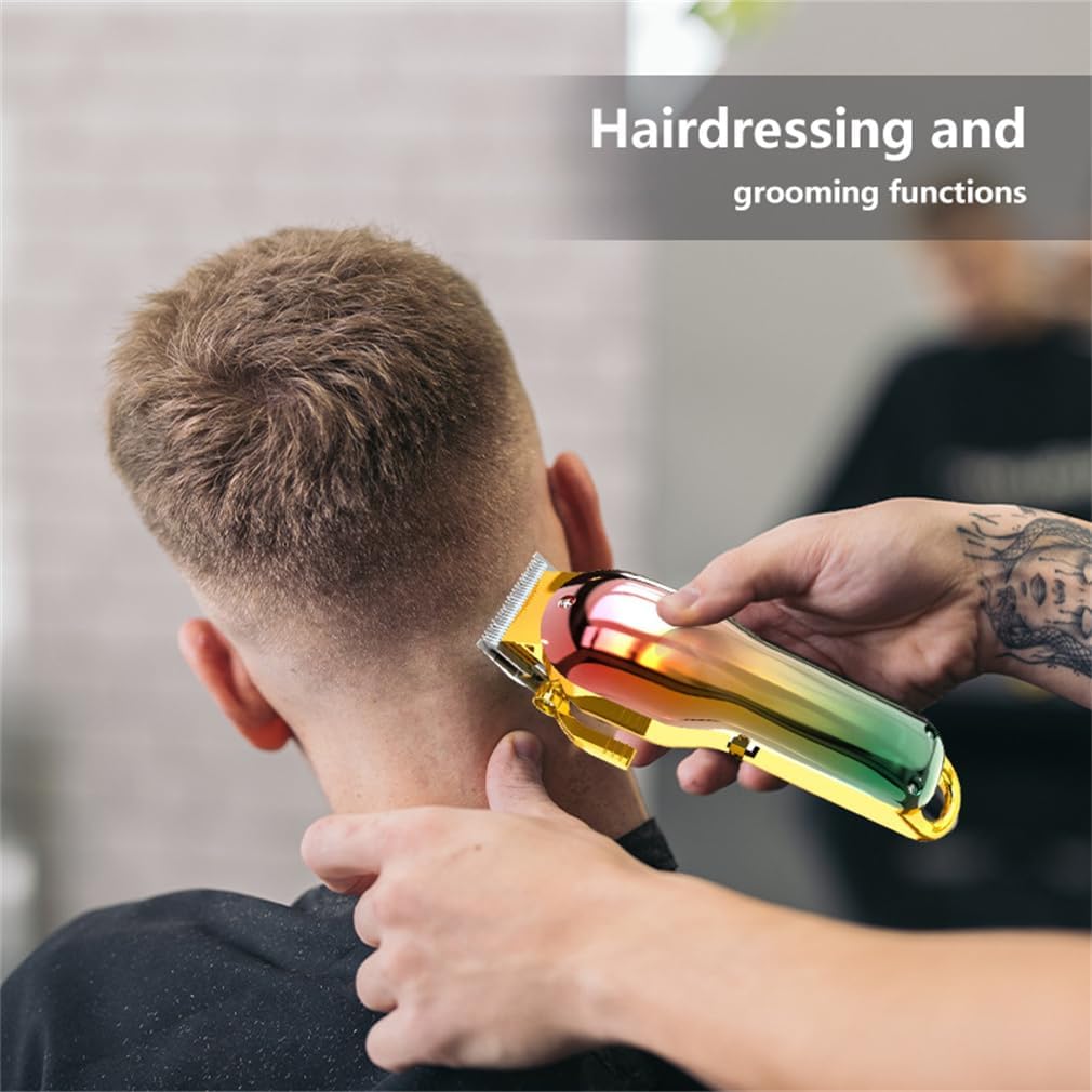 Hair Clippers & Trimmer for Men, Cordless Rechargeable Clippers for Hair Cutting - 4 Limit Combs, Stainless Steel Blades Hair Trimmer Or Barbers, Salon,White