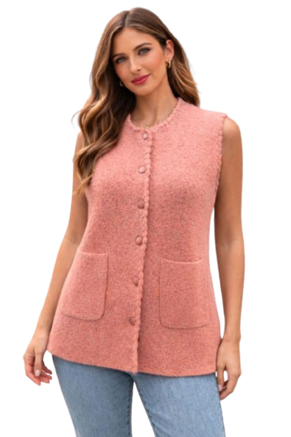 Women’s Classic Crochet Sleeveless Woolen Vest