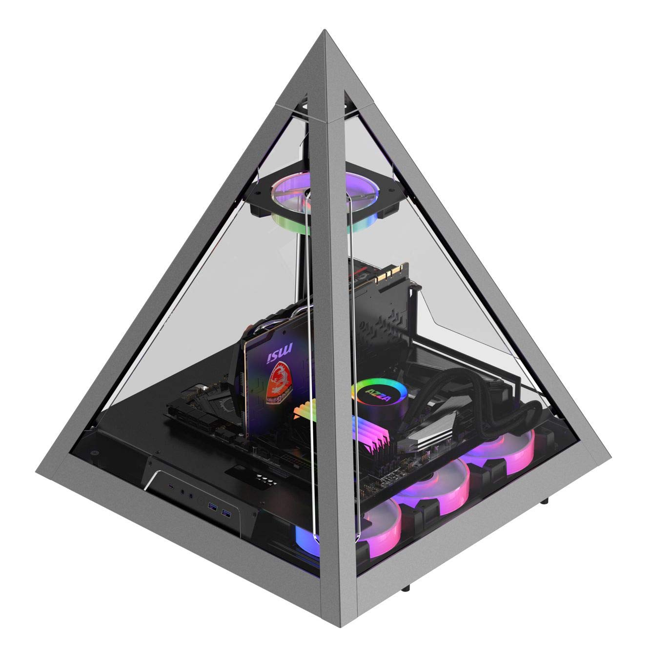 Amazon | アユート AZZA プラミッド型PCケース ATXサイズ グラフィック