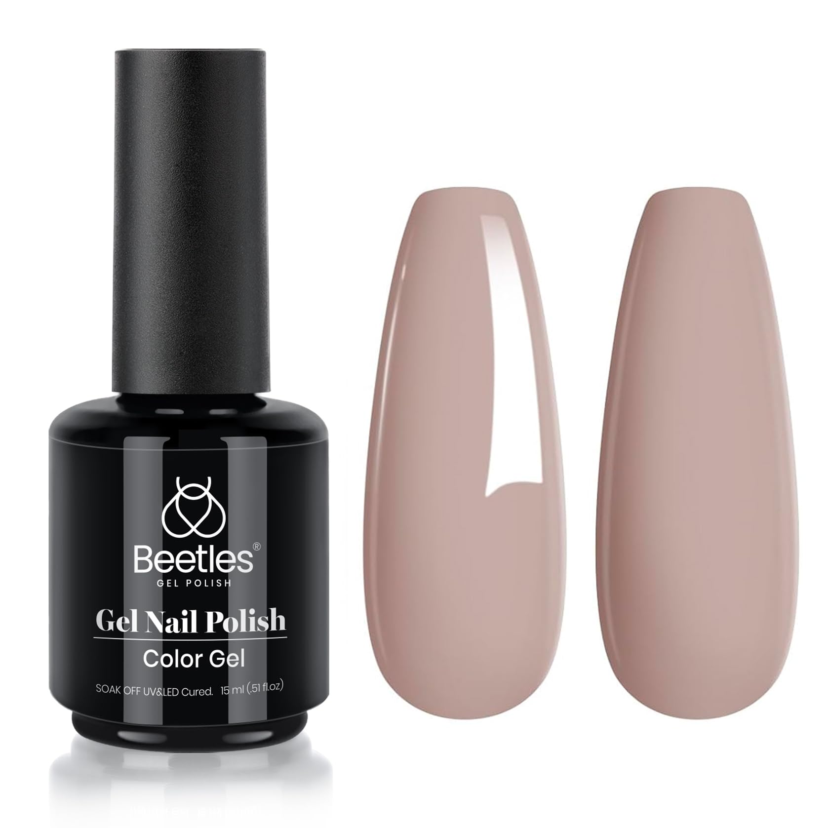 Beetles Nude Gel Nail Polish Grey Taupe 15ml | Neutral Grey Taupe Summer Gel Polish - main product image