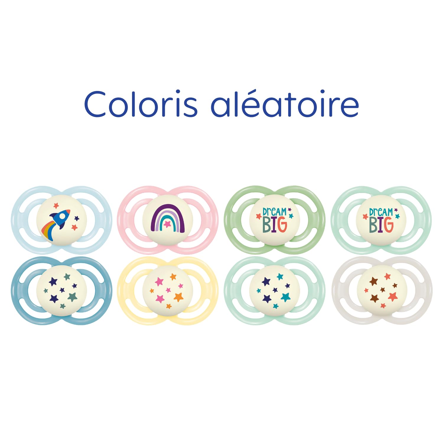 MAM | Sucette Perfect Nuit 18+ mois Tendance (2 pièces, la couleur ne peut être choisie) – Tétine nourrisson phosphorescente en silicone – Tétine bébé idéale pour un bon développement bucco-dentaire