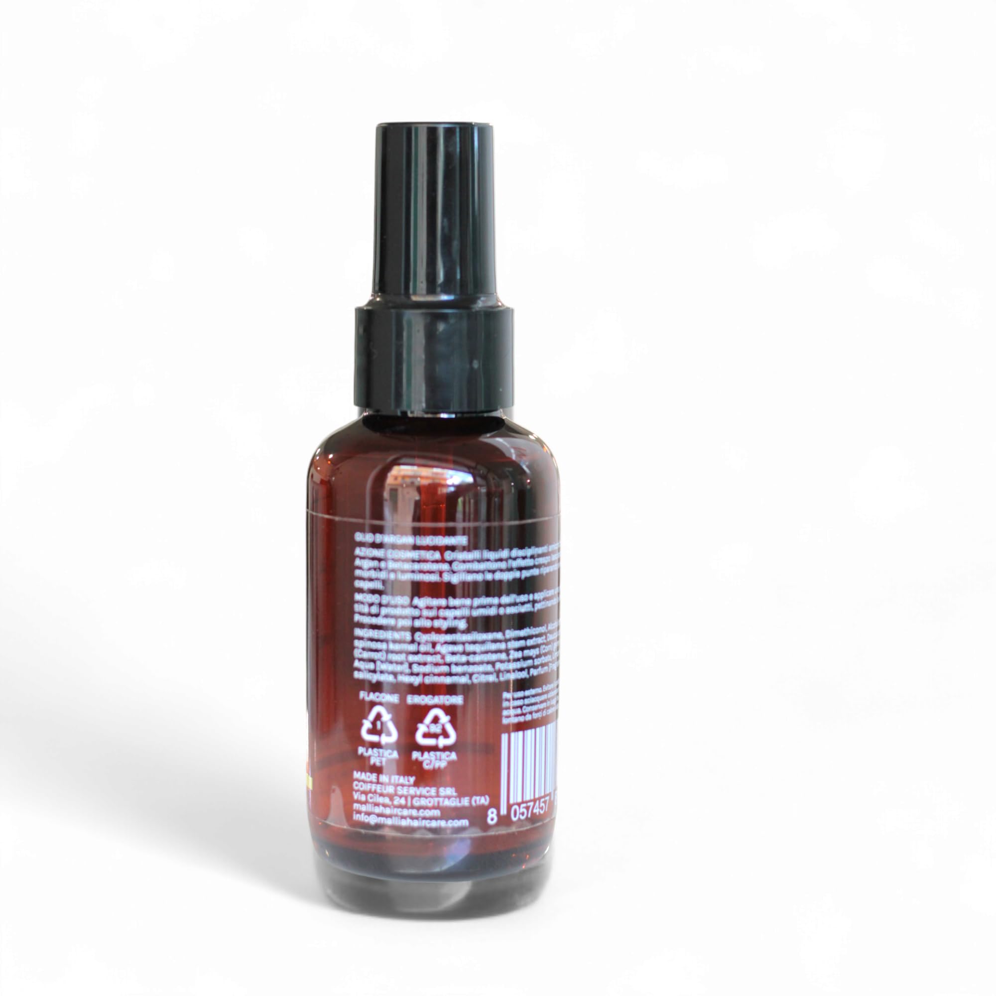 Mallià Argania Shine Oil Arganöl für Haare, flüssige Kristalle gegen Frizz, Politur und Versiegelung mit Doppelspitzen, 100 ml