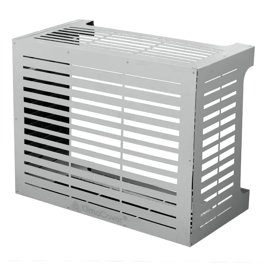 DIVINA HOME Copricondizionatore copertura per climatizzatore LINEAR M Bianco in alluminio L86 x P44 x H68 cm