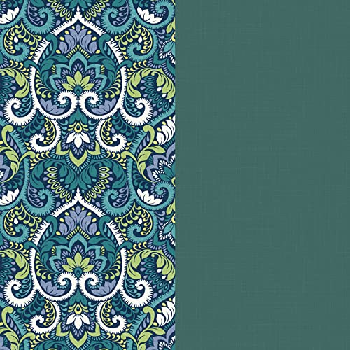 Image of Arden Outdoor Loveseat Cushion Set, 48 x 24, Water Repellent, Fade Resistant, Cushion Set for Couch, Bench, and Swing, Sapphire Aurora Blue Damask
